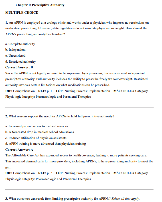 Test Bank for Lehne's Pharmacotherapeutics for Advanced Practice Nurses and Physician Assistants 3rd Edition by Rosenthal and Burchum - Image 2
