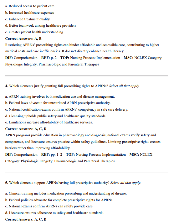 Test Bank for Lehne's Pharmacotherapeutics for Advanced Practice Nurses and Physician Assistants 3rd Edition by Rosenthal and Burchum - Image 3
