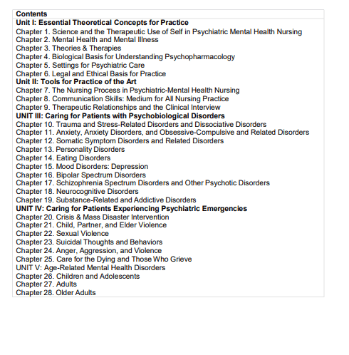 Test Bank for Varcarolis’ Essentials of Psychiatric Mental Health Nursing: A Communication Approach to Evidence-Based Care 5th Edition by Chyllia D Fosbre - Image 2