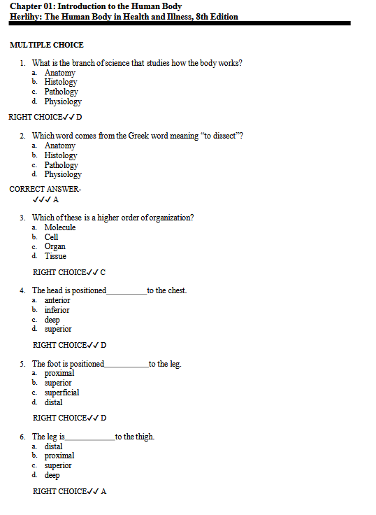 Test Bank for the Human Body in Health and Illness 8th Edition by Herlihy - Image 3
