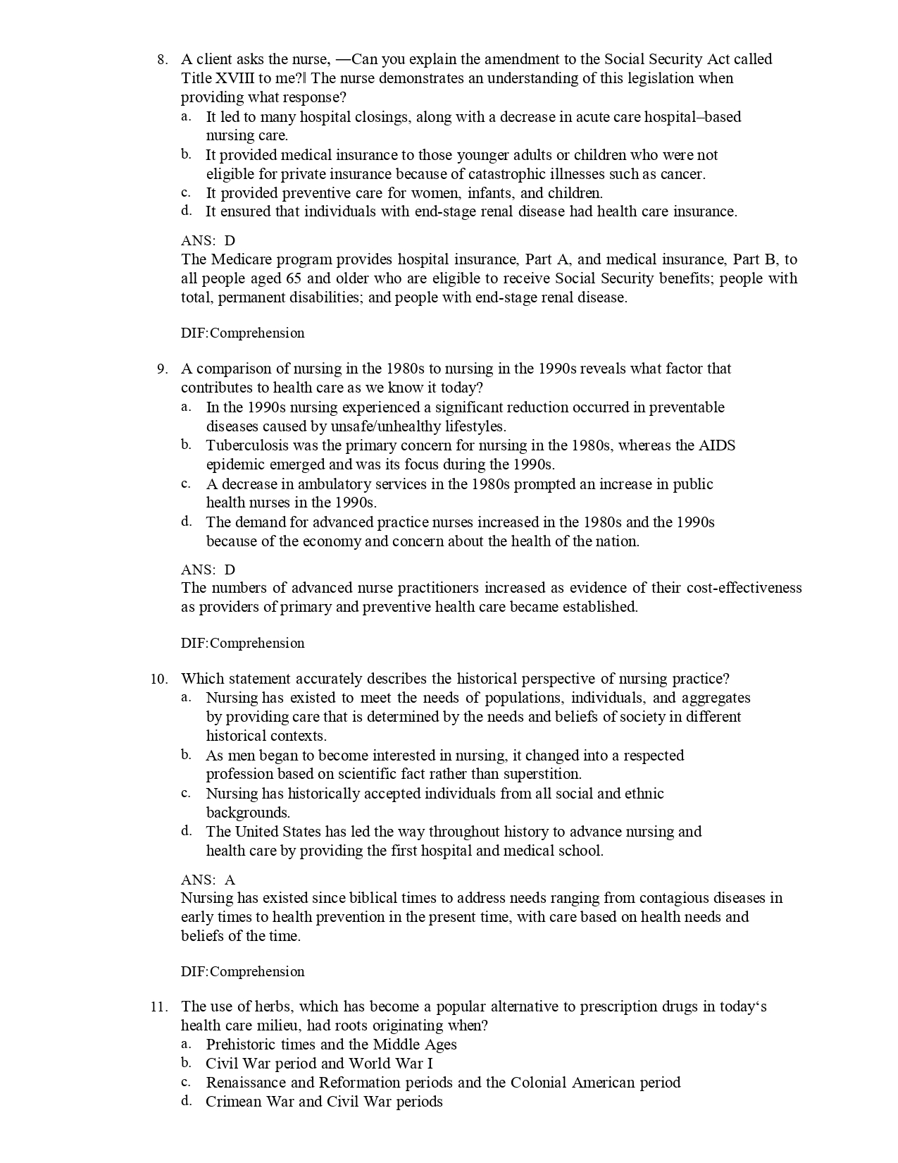 Test Bank for Contemporary Nursing Issues, Trends, & Management 10th Edition by Barbara Cherry, Susan R. Jacob - Image 4