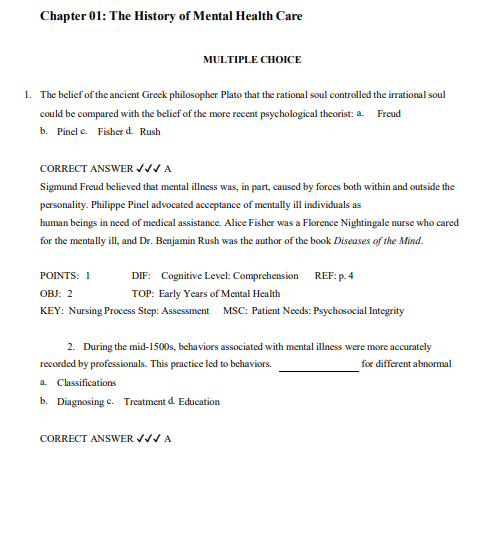 Test Bank for Foundations of Mental Health Care 8th Editionby Morrison-Valfre - Image 2