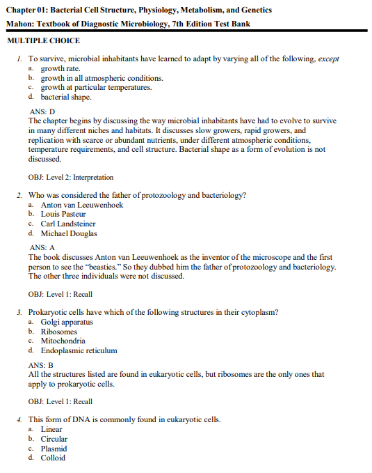 Test Bank for Microbiology The Human Experience Second Edition By Foster, Aliabadi, and Slonczewski - Image 2